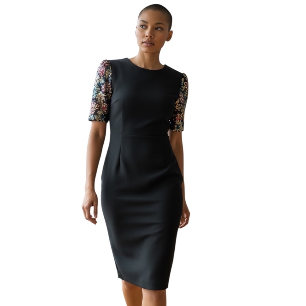 Nah Nah Vintage black dress with sequins Sleeves, Size‎ 6P